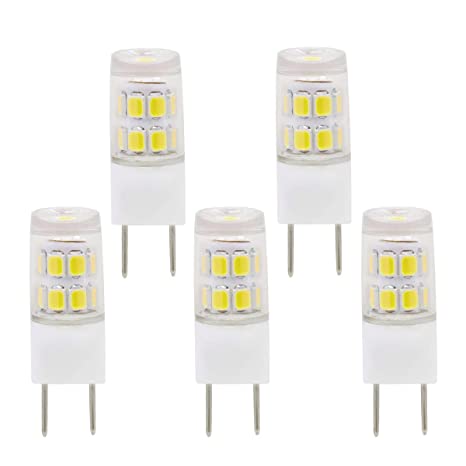 G8 LED Bulb,G8 GY8.6 Bi-pin Base, Not Dimmable 2W led Light Bulb (Replace 20 25W Halogen Bulb), White 6000K jcd Type t4 G8 gy8 120 Volt led Light (5 Pack)