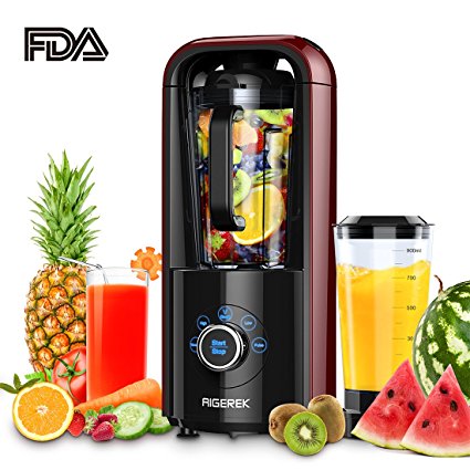 Smoothie Blender, Aigerek Professional High-Speed Drink Mixer and Ice Crusher, Electric Digital Self-Clean Blender for Ice Fruits Vegetables Smoothies and Shakes with Recipe Book, 1ps Vacuum Cup