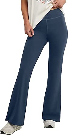 Hanes Women's Originals Jersey Flare Leg, Bell Bottom Stretch Pants, 31"