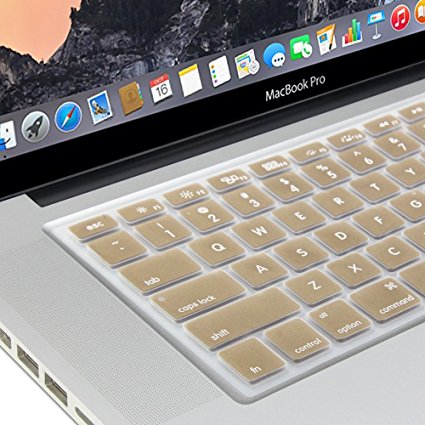 GMYLE Champagne Gold Keyboard Cover for Macbook Air Pro 13 15 15 Pro Retina 17 US model - Keyboard Skin Protector