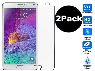 Note 4 Screen Protector Premium Tempered Glass 2 Pack-The Best Japanese Asahi Glass with 9H Hardness ShatterScratch-Resistant Anti-GlareBubble and Easy Install-Manufacturer Lifetime Warranty