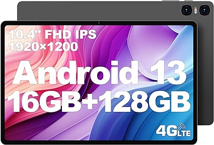 【新登場Android タブレット10.4"】TECLAST T40HDタブレットAndroid 13 10.4" 2K FHD IPS 2000*1200解像度 8コアCPU 16GB(8 8仮想) RAM 128GB ROM 1TB拡張 SIMフリー タブレット4G LTE 5G/2.4G WiFi 13MP 0.3MP/8MPカメ 7200mAh GMS BT5.0 Widevine L1