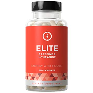 ELITE Caffeine with L-Theanine - Extra Strength Jitter-Free Focused Energy - Natural Nootropic Stack for Cognitive Performance - 120 Soft Capsules