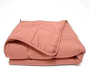 SUPERIOR Cotton Weighted Blanket, Perfect for Adults, Fluffy Baby Blankets, Warm, Comfy Bedding, Bedroom, Couch Throw, Blankets for Lounging, Modern Quilted Blanket 41" x 60" | 7lbs, Orient Blush