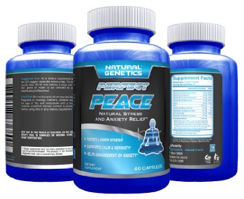 Natural Anxiety Relief Supplement, PERFECT PEACE- Potent Stress Reducing Pills for Adults Help to Clear & Calm Your Mind and Ease Racing Thoughts Depression and Low Mood. Balance Your Life Naturally
