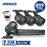 Crazy Deals Annke 8CH 960H Security Camera System with 4 800TVL Superior Night Vision IR Cut Leds Outdoor Video Surveillance CCTV Camera and Surveillance Video Recorder 960HD1 HDMIVGABNC Output Weatherproof Housing P2P TechnologyE-Cloud Service Smartphone QR Code Scan Quick Access PC Easy Remote Access No HDD