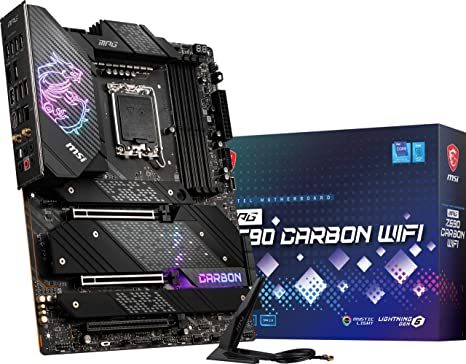 MSI MPG Z690 Carbon WiFi Motherboard ATX - Supports Intel 12th Gen, LGA 1700 - Mystic Light, 75A VRM, Memory Boost (DDR5-6666MHz/OC), 2 x PCIe 5.0 x16, 5 x M.2 Gen4/3 x4, Wi-Fi 6E