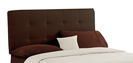 Skyline Furniture Surrey Queen Micro-Suede-Upholstered Tufted Headboard, Chocolate