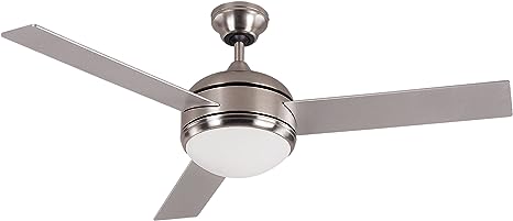 Canarm LTD Calibre BPT 48 Frosted Glass 1 Bulb Light Kit, 48-Inch Ceiling Fan with 3 Blades, Grey/White