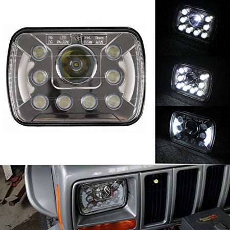 (Pair) 5''x7'' 6''x7'' High Low Beam Led Headlights for Jeep Wrangler YJ Cherokee XJ H6054 H5054 H6054LL 69822 6052 6053 with Angel Eyes DRL