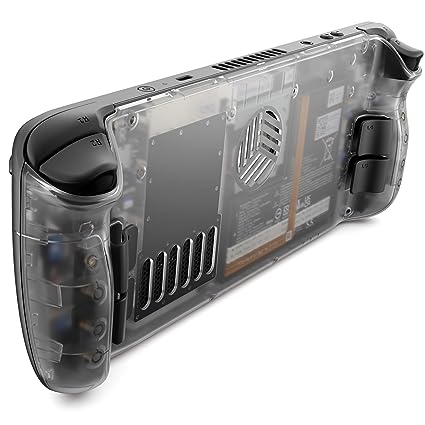 JSAUX Transparent Back Plate Vents Version Compatible for Steam Deck, DIY Clear Edition Replacement Shell Case Compatible with Steam Deck - PC0106 Vents Version (aka PC0106B) [Crystal]