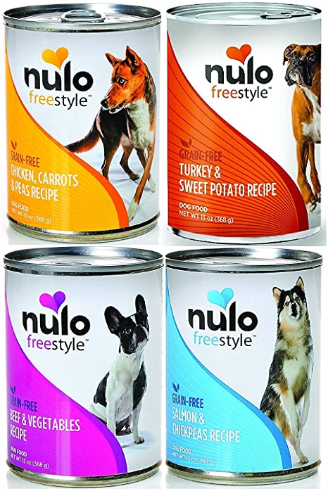 Nulo Free Style Grain-Free Canned Dog Food Mixed 13 oz x 12 cans – Chicken, Turkey, Beef, and Salmon