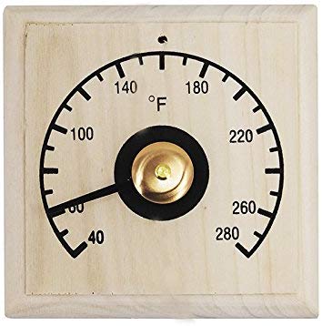 ALEKO WJ03 Fahrenheit Square Thermometer for Sauna Handcrafted from Finnish Pine