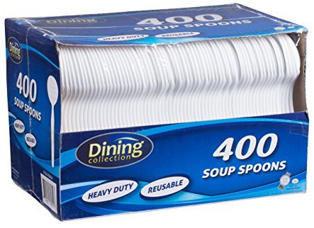 White Soup Spoons, 400 Count