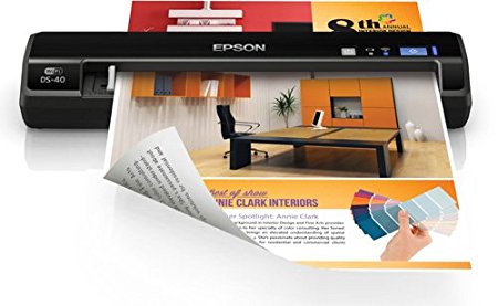 Epson WorkForce DS-40 Portable Wireless Document Scanner, Sheet-Fed & Mobile / Portable for PC & MAC,  WIFi (B11B225201)