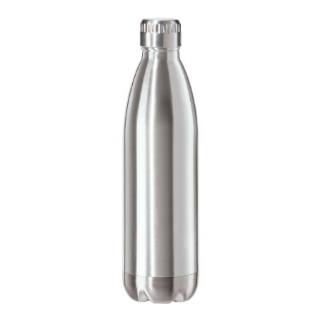 Oggi 8086.0 Stainless Steel Calypso Double Wall Sports Bottle with Screw Top (0.75 Liter, 25oz )-Satin Lustre Finish