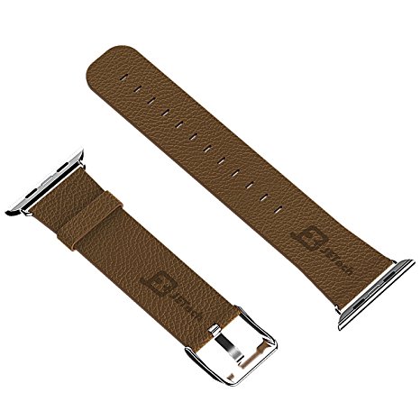 Apple Watch Band, JETech 42mm Leather Strap Wrist Band Replacement w/ Metal Clasp for Apple Watch All Models 42mm (Brown) - 2104