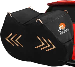 IC ICLOVER Bike Cover for Transport on Rack, Bicycle Covers for 2 Bikes on Rear Bike Rack, 600D Outdoor Storage Bike Travel Cover on Car Bike Rack, Waterproof Bike Rack Covers for 2 Bikes on Hitch