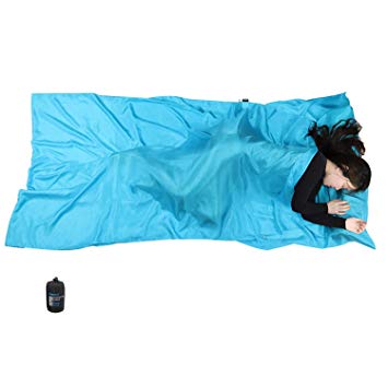 Browint Silk Sleeping Bag Liner, Silk Sleep Sack, Extra Wide 87"x43", Lightweight Travel Sheet Hotels, More Colors Option, Reinforced Gussets