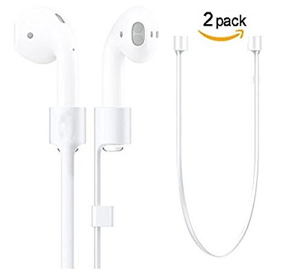 2x Silicone Strap Accessory for the Apple Airpods, Earpods and Earbuds by Pantheon