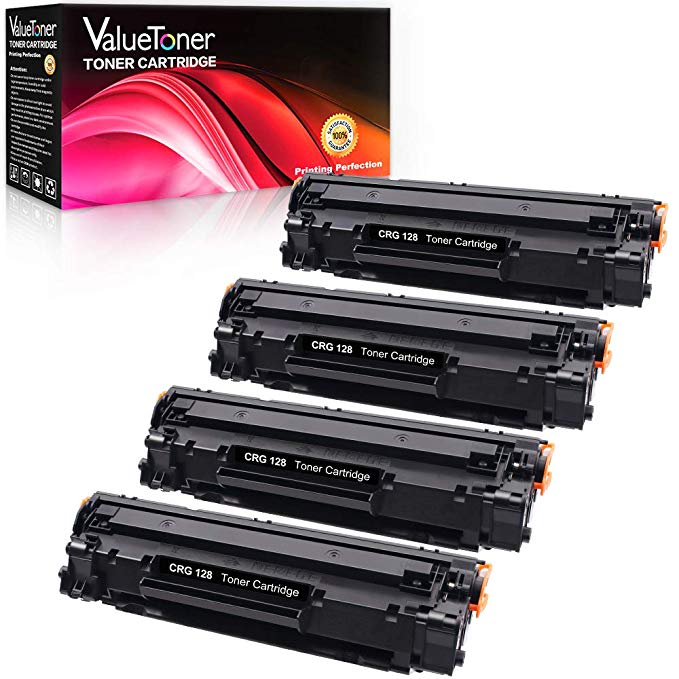 Valuetoner Compatible Toner Cartridge Replacement for Canon 128 CRG-128 ImageCLASS D530 D550 MF4580DN MF4770n MF4880dw MF4890dw MF4450 MF4412 MF4420n FaxPhone L190 L100 Printer (Black, 4 Pack)