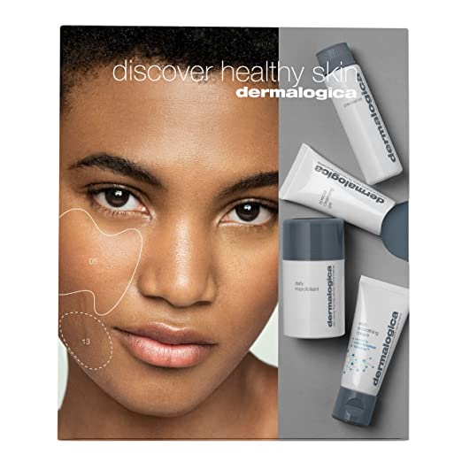 Dermalogica Discover Healthy Skin Kit - Includes: Precleanse, Face Wash, Face Exfoliator, & Moisturizer - Wash Away Impurities To Reveal Glowing Skin