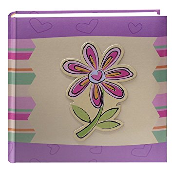 Pioneer Photo Albums 200-Pocket 3-D Striped Flower Applique Cover Photo Album, 4 by 6-Inch