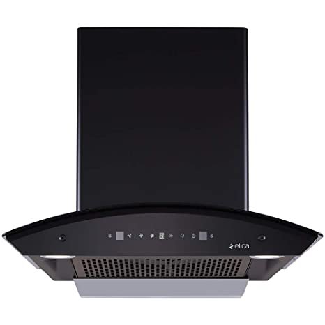 Elica 60 cm 1350 m3/hr Filterless Auto Clean Chimney with 15 Years Warranty (FLCG 600 HAC LTW MS NERO, Touch   Motion Sensor Control, Black)