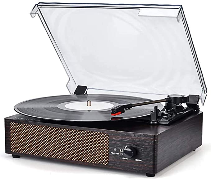 Record Player Vinly Turntable Wireless Portable LP Phonograph with Built in Stereo Loud Speakers 3-Speed Belt-Drive Turntable Vinyl Record Player Belt Drive Supports RCA Line Out AUX in Headphone Jack