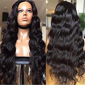 24" Long Wavy Full Lace Human Hair Wigs 130% Density Glueless Brazilian Virgin Human Hair Wig with Baby Hair & Pre Plucked Hairline BeliHair 8A Free Part Wigs Bleached Knots for Black Women