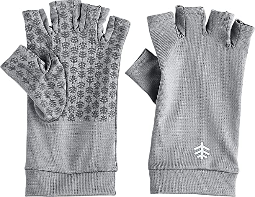 Coolibar UPF 50  Men's Women's Ouray UV Fingerless Sun Gloves - Sun Protective