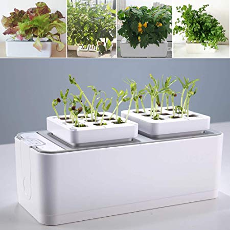 E SUPEREGROW Smart Indoor Herb Garden Hydroponics Growing System self-Watering Planter for Herbs/Vegetable/Flower Home Office Smart Indoor Garden Kit