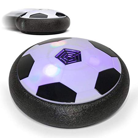 HALOFUN Hover Ball, Kids Air Power Soccer with Foam Bumpers and LED Lights, Disk Gliding Football Training Children Sport Toys for Indoor Outdoor