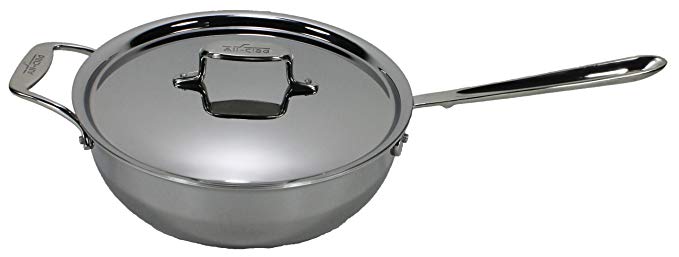 All-Clad 8701004844 Stainless Steel 5-Ply Dishwasher Safe 4 Qt. Essential Pan With Lid