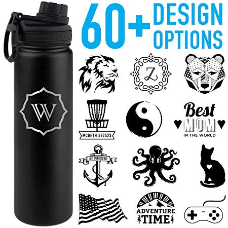 Tempercraft 22 oz Vacuum Insulated Sport Bottle | Custom Laser Engraved Options | Stainless Steel, Double-Walled, Wide Mouth