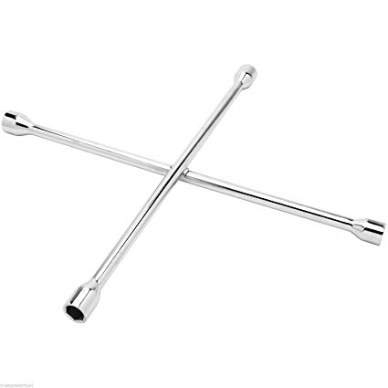 TruePower 02-0553 20" 4-Way Lug Wrench (with Most Common SAE and Metric Sizes)