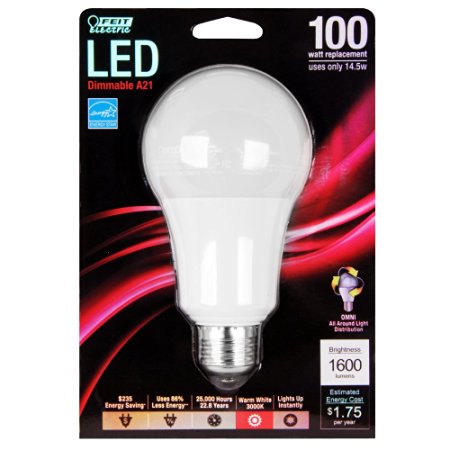 Feit Electric BPOM100/830/LED A21 3000k Dimmable LED, 100W