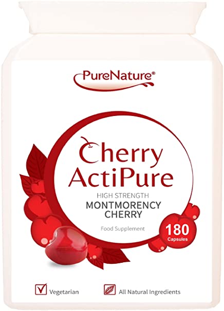 180 Cherry Actipure 100% Pure Montmorency Cherry 50% Higher Strength Than Most Brands for Best Results |100% Quality Assured Money Back Guarantee| Free UK Delivery (180)