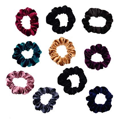 10 Pack Small Size Scrunchies Elastic Hair Ties for Women Hair Ropes