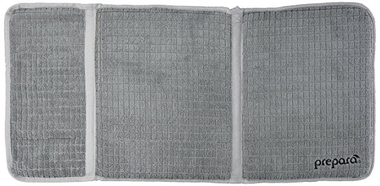 Prepara Extra Large Microfiber Hygienic Dish Drying Mat, Drydock in Gray