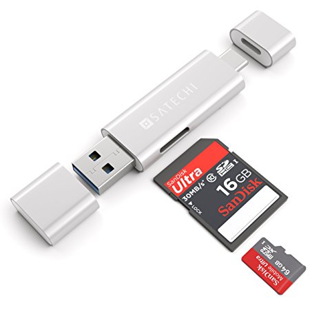 Satechi Aluminum Type-C USB 3.0 and Micro/SD Card Reader for Type-C Devices