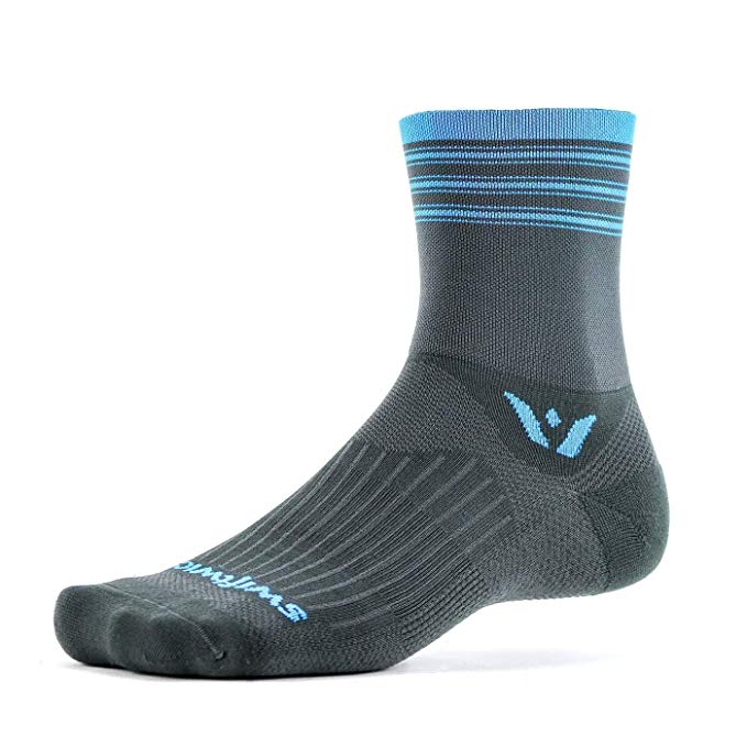 Swiftwick ASPIRE FOUR | Trail Running, Cycling Crew Socks, Fast Dry, Compression