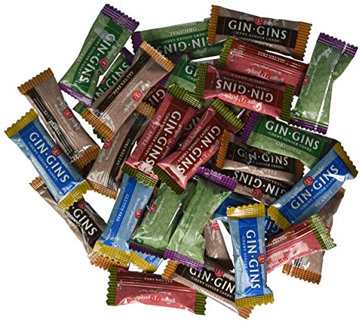 The Ginger People Gin Gins Chewy Ginger Candy 4-Flavor Variety: One 2 lb Assorted Bag of Original, Peanut, Hot Coffee, and Spicy Apple