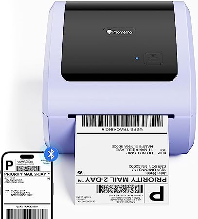 Phomemo Bluetooth Thermal Label Printer - 4X6 Shipping Label Printer for Shipping Packages, Thermal Shipping Label Printer Support with Phone, PC, Compatible with Amazon, Etsy, Shopify, UPS