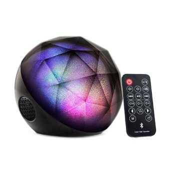 Portable Bluetooth Speaker Upgrade Version - JVR M30B Bluetooth LED Color Ball Speaker Ambiance Rainbow Light with Remote Controller Best Creative Romantic Gift - Black