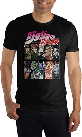 Bioworld JoJo's Bizarre Adventure Stardust Crusaders Joestar Group Black Short-Sleeve T-Shirt