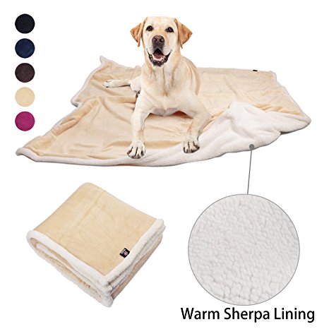 Pawsse Dog Puppy Blanket, Super Soft Warm Micro Fleece Plush Sherpa Pet Cat Throws Blanket Snuggle Cushion Mat for Small Animals 60x49