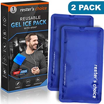 Gel Cold & Hot Pack Wrap – 5x10 in. Reusable Warm or Ice Packs for Injuries, Hip, Shoulder, Knee, Back Pain – Hot & Cold Compress for Swelling, Bruises, Surgery – Heat & Cold Therapy