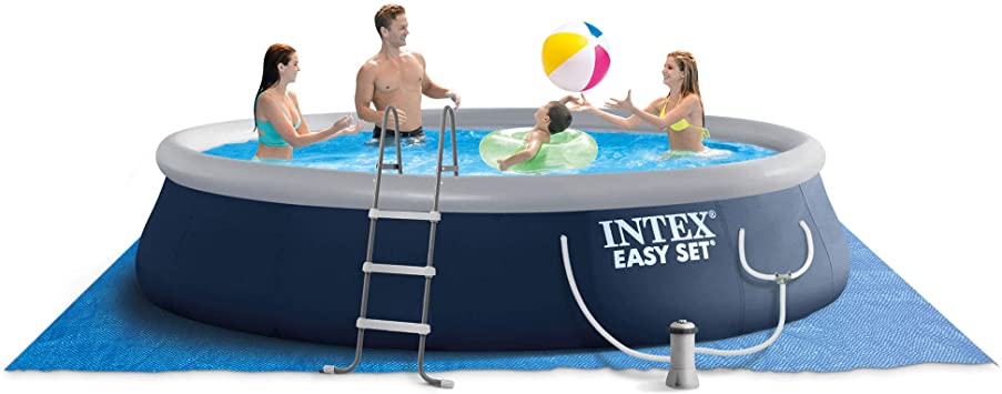 Intex 26165VM 15-Foot x 42-inch Easy Setup Portable Inflatable Home Outdoor Above Ground Round Swimming Pool with Ladder, Filter Pump, and Cover