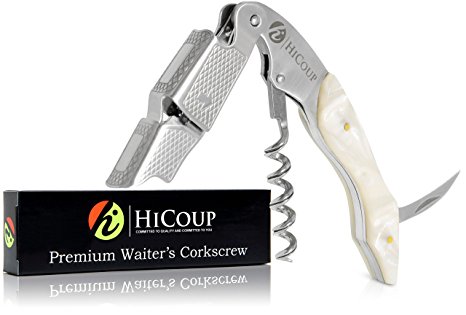 Professional Waiter’s Corkscrew by HiCoup – Moonstone Resin Handle All-in-one Corkscrew, Bottle Opener and Foil Cutter, the Favored Choice of Sommeliers, Waiters and Bartenders Around the World